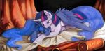  2015 cuddling cute equine female feral friendship_is_magic horn mammal my_little_pony princess_luna_(mlp) silfoe smile twilight_sparkle_(mlp) winged_unicorn wings 