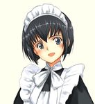  apron blush bob_cut maid maid_headdress open_mouth shirley_(manga) shirley_medison short_hair smile solo tanisi_(hosimade) 