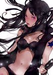  bikini black_hair black_rock_shooter black_rock_shooter_(character) black_rock_shooter_(character)_(cosplay) coat cosplay hatsune_miku long_hair microphone midriff navel nogaru_wako simple_background solo star swimsuit twintails vocaloid 