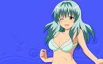  1girl blush bra breasts female green_hair highres lingerie long_hair run_elsie_jewelria solo to_love-ru toloveru underwear wallpaper 