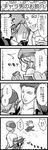  1girl 4koma blazblue blush comic greyscale haiero hazama highres monochrome noel_vermillion translated yuuki_terumi 