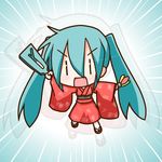  chibi chibi_miku commentary hatsune_miku japanese_clothes kimono minami_(colorful_palette) new_year solo spring_onion twintails vocaloid zoom_layer |_| 