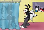  animaniacs black_fur clothing curtains evil_yakko_(artist) fan_character female fur group hello_nurse human male male/female mammal nurse on_table scar shirt side_view silhouette sitting standing tongue tongue_out underwear undressing unprofessional_behavior voyeur wakko_warner warner_brothers yakko_warner 