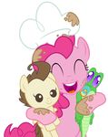  2015 absurd_res alpha_channel brown_hair crocodile equine eyes_closed female friendship_is_magic gummy_(mlp) hair hat hi_res horse mammal my_little_pony pink_hair pinkie_pie_(mlp) pony pound_cake_(mlp) purple_eyes reptile sakatagintoki117 scalie simple_background transparent_background 