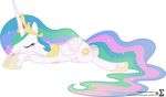 2015 90sigma absurd_res alpha_channel equine eyes_closed female feral friendship_is_magic fur hair hi_res horn mammal multicolored_hair my_little_pony princess_celestia_(mlp) sleeping solo white_fur winged_unicorn wings 