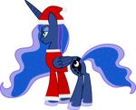  2012 absurd_res alpha_channel blue_eyes blue_fur blue_hair christmas clothing crown cutie_mark equine female friendship_is_magic fur hair hat hi_res holidays horn mammal my_little_pony princess_luna_(mlp) sakatagintoki117 simple_background smile solo transparent_background winged_unicorn wings 