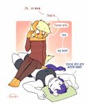  5_toes abs alternate_universe applejack_(mlp) barefoot blush clothing duo earth_pony equine female friendship_is_magic horn horse humanoid_feet ivory mammal my_little_pony pillow pony rarity_(mlp) siden sparkling_cider toes underwear 