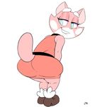  2015 animated anthro blush butt cat clothing feline female hat looking_at_viewer looking_back mammal shima_luan slit_pupils solo super_planet_dolan twerking vimhomeless 