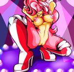  2015 amy_rose anthro areola big_breasts breasts erect_nipples female hedgehog mammal nipples pussy redfirestar solo sonic_(series) 