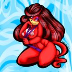  2015 anthro areola big_breasts breasts crossgender echidna erect_nipples female knuckles_the_echidna mammal monotreme nipples redfirestar solo sonic_(series) 