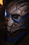  2015 alien black_sclera blue_eyes digital_media_(artwork) digital_painting_(artwork) garrus_vakarian headshot_portrait inside lofi male mandibles markings mass_effect portrait solo turian video_games visor 