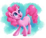  2015 abstract_background blue_eyes cutie_mark equine female friendship_is_magic fur hair hi_res horse mammal my_little_pony pink_fur pink_hair pinkie_pie_(mlp) pony smile solo verulence 