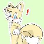  anthro blue_eyes blush butt canine clothing fox gloves jetfrozen male mammal miles_prower nude solo sonic_(series) 