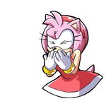  &lt;3 1girl amy_rose animated animated_gif anthro beige_skin black_nose clothing coolblue dress eyes_closed female furry gloves hair happy headband hedgehog mammal pink pink_hair sega short_hair simple_background solo sonic_(series) sonic_the_hedgehog 