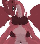  anthro big_breasts bikini breasts chest_tuft clothing crown dragon dragon_princess fur looking_at_viewer looking_down navel princess royalty scalie simple_background slightly_chubby solo swimsuit towergirls tuft voluptuous wings 