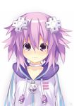  choker crying crying_with_eyes_open d-pad d-pad_hair_ornament hair_ornament highres looking_at_viewer neptune_(choujigen_game_neptune) neptune_(series) purple_eyes purple_hair shintaro-mk2 short_hair solo tears 