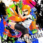  bad_id bad_pixiv_id bike_shorts copyright_name domino_mask highres holding holding_weapon ink_tank_(splatoon) inkling long_hair mask orange_eyes orange_hair paint_splatter pointy_ears shirt shoes single_vertical_stripe sneakers solo splatoon_(series) splatoon_1 splattershot_(splatoon) super_soaker tentacle_hair weapon white_shirt y.i._(lave2217) 