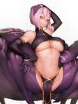  arachne breasts carapace claws covered_nipples detached_sleeves extra_eyes fumio_(rsqkr) hand_on_own_head insect_girl large_breasts lavender_hair monster_girl monster_musume_no_iru_nichijou multiple_legs navel pelvic_curtain rachnera_arachnera red_eyes simple_background smile solo spider_girl underboob white_background 