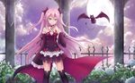  arukanu asakurashinji black_legwear detached_sleeves hair_ornament highres krul_tepes long_hair looking_at_viewer owari_no_seraph pink_hair purple_eyes red_eyes solo 