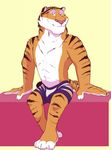  bulge disney feline male mammal solo stripper stripper_tiger_(zootopia) tiger zootopia 