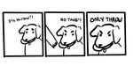  ambiguous_gender angry ball canine comic dog english_text feral fetch humor line_art mammal monochrome solo_focus text 