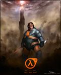  brown_hair combat_knife cosplay crowbar darren_geers dual_wielding fat fat_man gabe_newell glasses gordon_freeman gordon_freeman_(cosplay) half-life half-life_3 hev_suit holding knife male_focus manly reverse_grip round_eyewear solo watermark weapon web_address what_if 