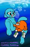  adopted_son anthro balls blue_fur butt cat darwin_watterson feline female fish flat_chested fourball fur goldfish mammal marine mature_female mother nicole_watterson nude open_mouth parent pseudoincest sex the_amazing_world_of_gumball underwater water 