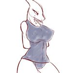  2015 anthro anthrofied big_breasts breasts camel_toe charmeleon cleavage clothed clothing female horn huge_breasts navel nintendo nipple_bulge pok&eacute;mon pok&eacute;morph scalie shirt simple_background sketch solo tailzkim tank_top underwear video_games white_background wide_hips 