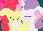  2016 apple_bloom_(mlp) dtcx97 earth_pony equine female female/female feral friendship_is_magic horn horse kissing mammal my_little_pony pony sweetie_belle_(mlp) unicorn 