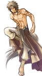  abs animal_ears black_hair fire_emblem fire_emblem:_akatsuki_no_megami jewelry long_hair male_focus necklace shirtless simple_background solo tail tattoo usuba_kagero volug white_background wolf_ears wolf_tail 