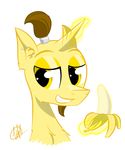  2015 banana equine fan_character feral food fruit horn horse inner_ear_fluff magic male mammal my_little_pony piercing pony signature simple_background solo wan1357 