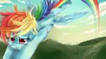  2013 blue_fur cloud crying cutie_mark dreampaw equine feathered_wings feathers female feral flying friendship_is_magic fur grass hair hi_res mammal multicolored_hair my_little_pony outside pegasus rainbow rainbow_dash_(mlp) red_eyes sky solo tears wings 