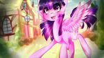  2014 bulding cutie_mark dreampaw equine feathered_wings feathers female feral friendship_is_magic fur hair hi_res horn mammal multicolored_hair my_little_pony outside purple_eyes purple_feathers purple_fur smile solo twilight_sparkle_(mlp) two_tone_hair window winged_unicorn wings 
