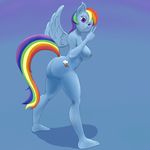  anthro areola big_breasts breasts butt equine female friendship_is_magic inverted_nipples mammal my_little_pony nipples nude odinovalhalla pegasus rainbow_dash_(mlp) solo wings 