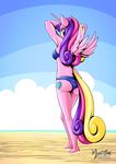  2016 anthro bikini clothing equine female friendship_is_magic horn mammal my_little_pony mysticalpha princess_cadance_(mlp) solo swimsuit winged_unicorn wings 