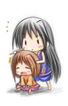  2girls brown_hair chibi long_hair lyrical_nanoha mahou_shoujo_lyrical_nanoha mahou_shoujo_lyrical_nanoha_a's multiple_girls reinforce short_hair silver_hair yagami_hayate yagami_kamiya 