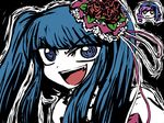  blue_eyes blue_hair dlanor_a_knox eiserne_jungfrau flower furudo_erika hair_ornament multiple_girls rayno rose smirk twintails umineko_no_naku_koro_ni 