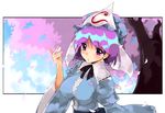  bad_id bad_pixiv_id cherry_blossoms hat pink_eyes pink_hair saigyouji_yuyuko solo touhou yuuki_(ashitahare) 