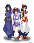  black_hair blue_eyes blue_hair brown_eyes brown_hair highres multiple_girls nakoruru red_eyes rera rimururu samurai_spirits siblings sisters 