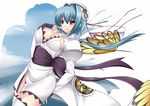  ao_(time-leap) bad_id bad_pixiv_id blue_hair breasts chouun cleavage koihime_musou large_breasts red_eyes ribbon short_hair solo thighhighs 
