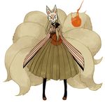  animal_ears bad_id bad_pixiv_id copyright_request fox_ears japanese_clothes kimono l_hakase mask pantyhose simple_background solo 
