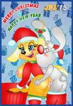  2015 all_fours animated anthro big_breasts blue_eyes blush brandy_and_mr._whiskers brandy_and_mr_whiskers brandy_harrington breasts canine cartoon christmas clothed clothing cum digital_media_(artwork) disney dog doggystyle duo erection female from_behind_position fur holidays interspecies jaimeprecoz lagomorph male male/female mammal merry_christmas mr._whiskers sex x-mas 