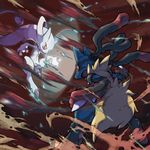  amazing anthro black_fur blue_fur canine duo fight fur hi_res legendary_pok&eacute;mon mammal mega_evolution mega_lucario mega_mewtwo mega_mewtwo_y nintendo official_art pok&eacute;mon red_eyes spikes unknown_artist video_games yellow_fur 