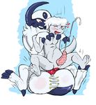  absol anal anal_penetration anthro balls big_balls blush canine claws cum digital_media_(artwork) dragon duo erection feral hi_res huge_balls hyper lizard male male/male mammal nintendo open_mouth penetration penis pok&eacute;mon redemption3445 reptile scalie video_games 