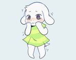  asriel_dreemurr blush boss_monster caprine clothing crossdressing crybleat dress goat long_ears male mammal undertale video_games 