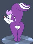  bent_over butt female fifi_la_fume grin heart_shape ladysomnambule looking_at_viewer looney_tunes mammal pussy skunk smile stripes tiny_toon_adventures warner_brothers 