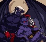  abs bald belt biceps brentwood clothed clothing gargoyle gargoyles hair half-dressed loincloth long_hair looking_at_viewer miscles pecs red_eyes smile tagme thailog topless tornking white_hair wings 