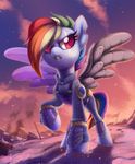  2015 armor blue_fur celebi-yoshi cloud equine feathered_wings feathers female feral flag friendship_is_magic fur hair hi_res mammal multicolored_hair my_little_pony outside pegasus rainbow rainbow_dash_(mlp) red_eyes sky solo wings 