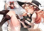  &gt;_&lt; apron blonde_hair blush boots bottle bow braid broom broom_riding brown_hair closed_eyes commentary_request cross-laced_footwear hair_bow hakurei_reimu hat hat_bow juliet_sleeves kirisame_marisa knee_boots long_sleeves multiple_girls one_eye_closed open_mouth outstretched_arms puffy_sleeves sake_bottle shin_(new) shirt single_braid skirt skirt_set smile touhou vest waist_apron wide_sleeves witch_hat yellow_eyes 