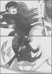  ass charlotte_e_yeager comic doujinshi gertrud_barkhorn greyscale highres hug imageboard_sample jpeg_artifacts michairu monochrome multiple_girls non-web_source panties strike_witches translated underwear world_witches_series 